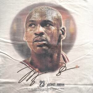 MICHAEL JORDAN TSHIRT SHIRT MENS XL BEIGE TAN PORTRAIT GRAPHIC TEE BASKETBALL 23